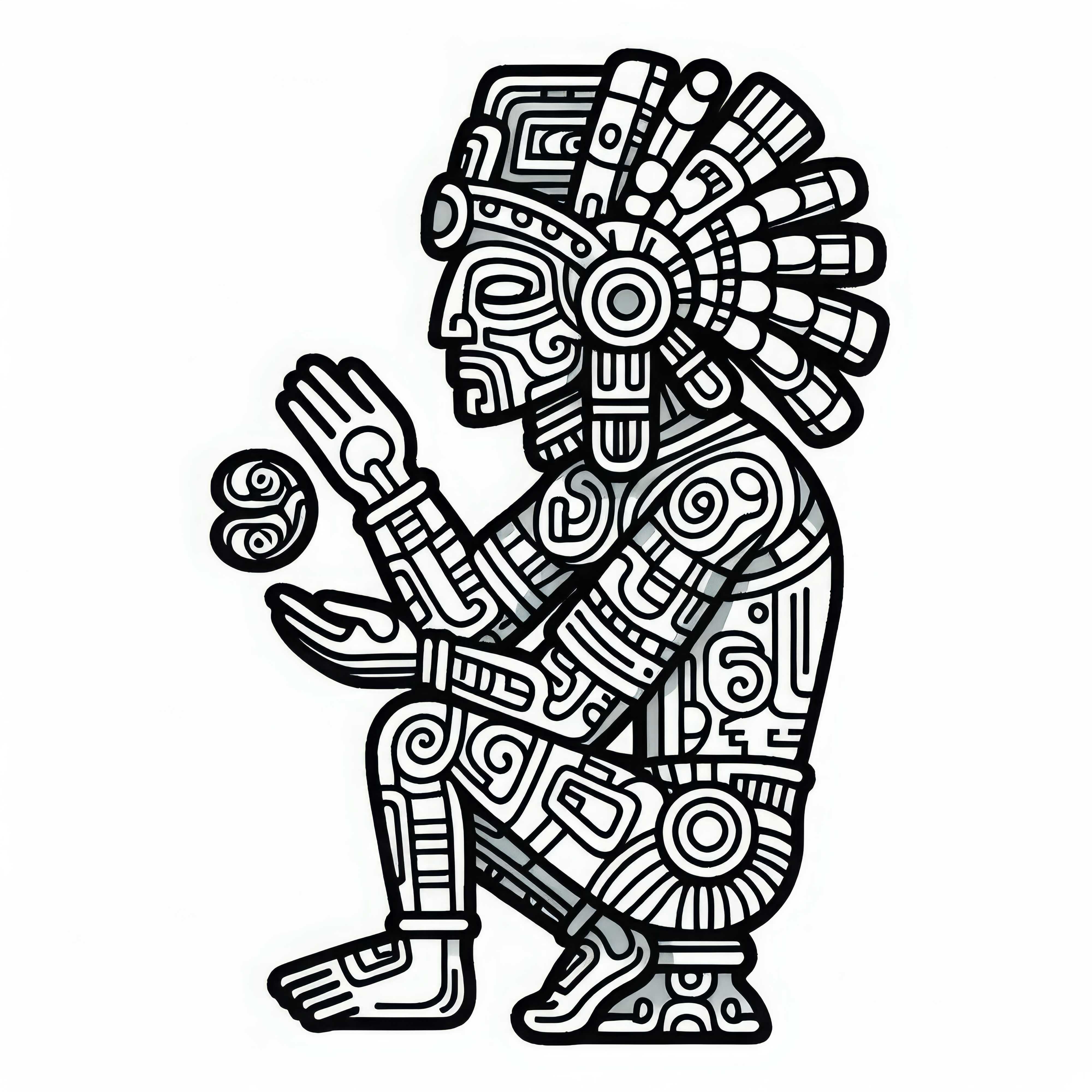 Coloring page of a Maya zodiac sign - Free download