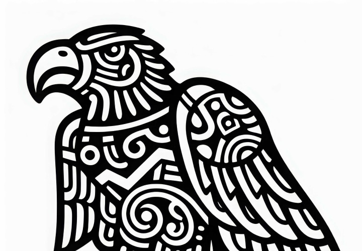 Men Eagle Coloring Template Zodiac Maya Free