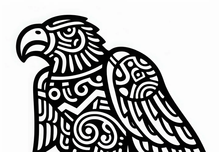 Men Eagle Coloring Template Zodiac Maya Free