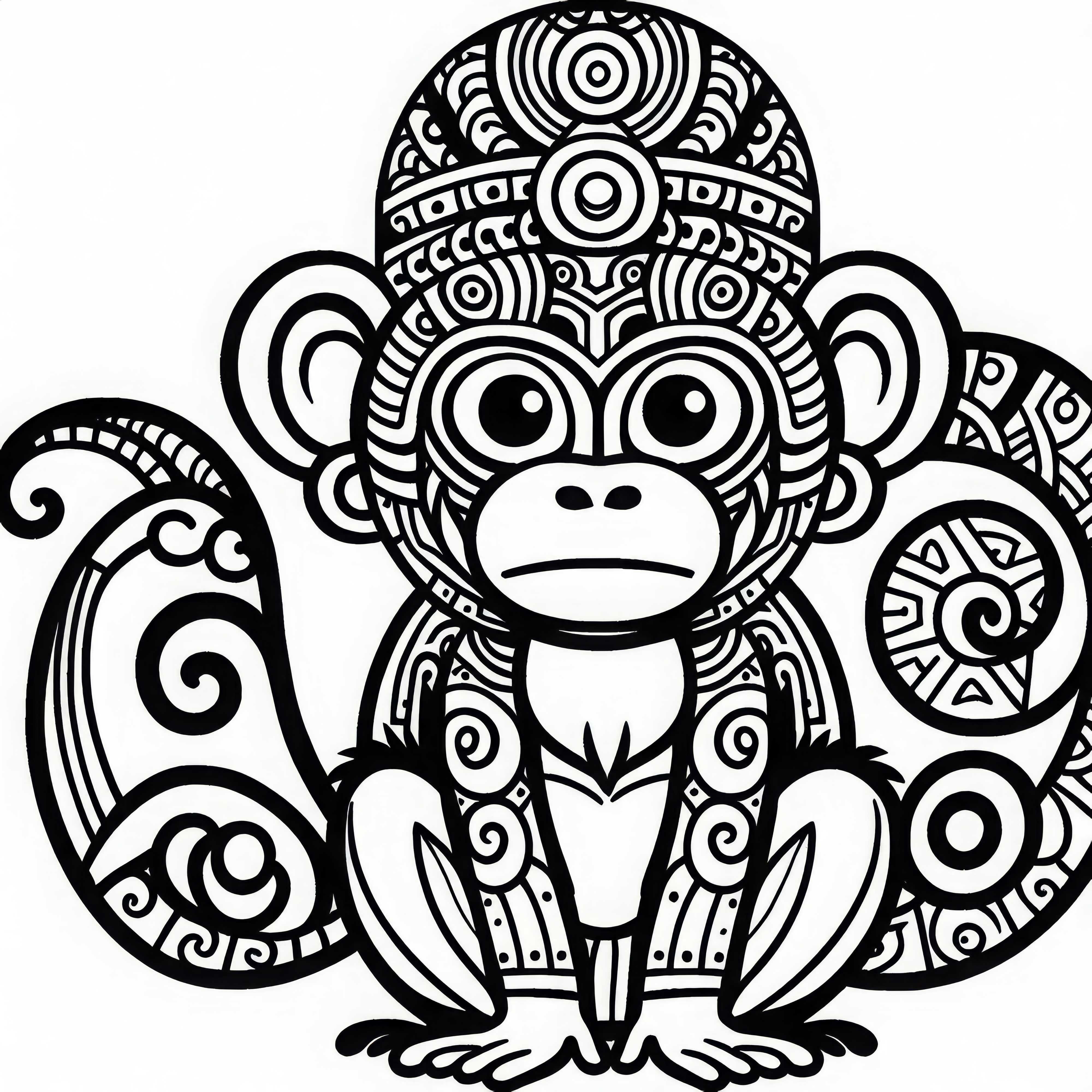 Monkey Coloring Page Zodiac Maya Free Monkey Coloring Page Zodiac Maya Free