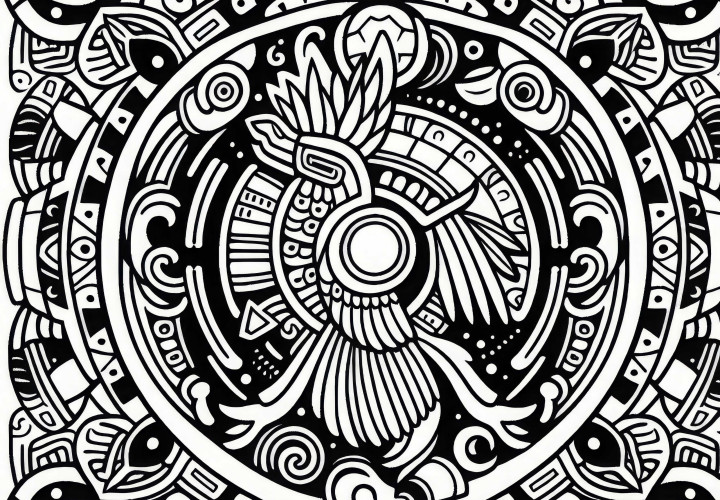 Caban Earth Coloring Page Zodiac Maya Free