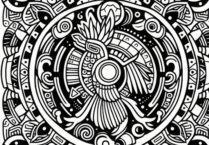 Caban Earth Coloring Page Zodiac Maya Free