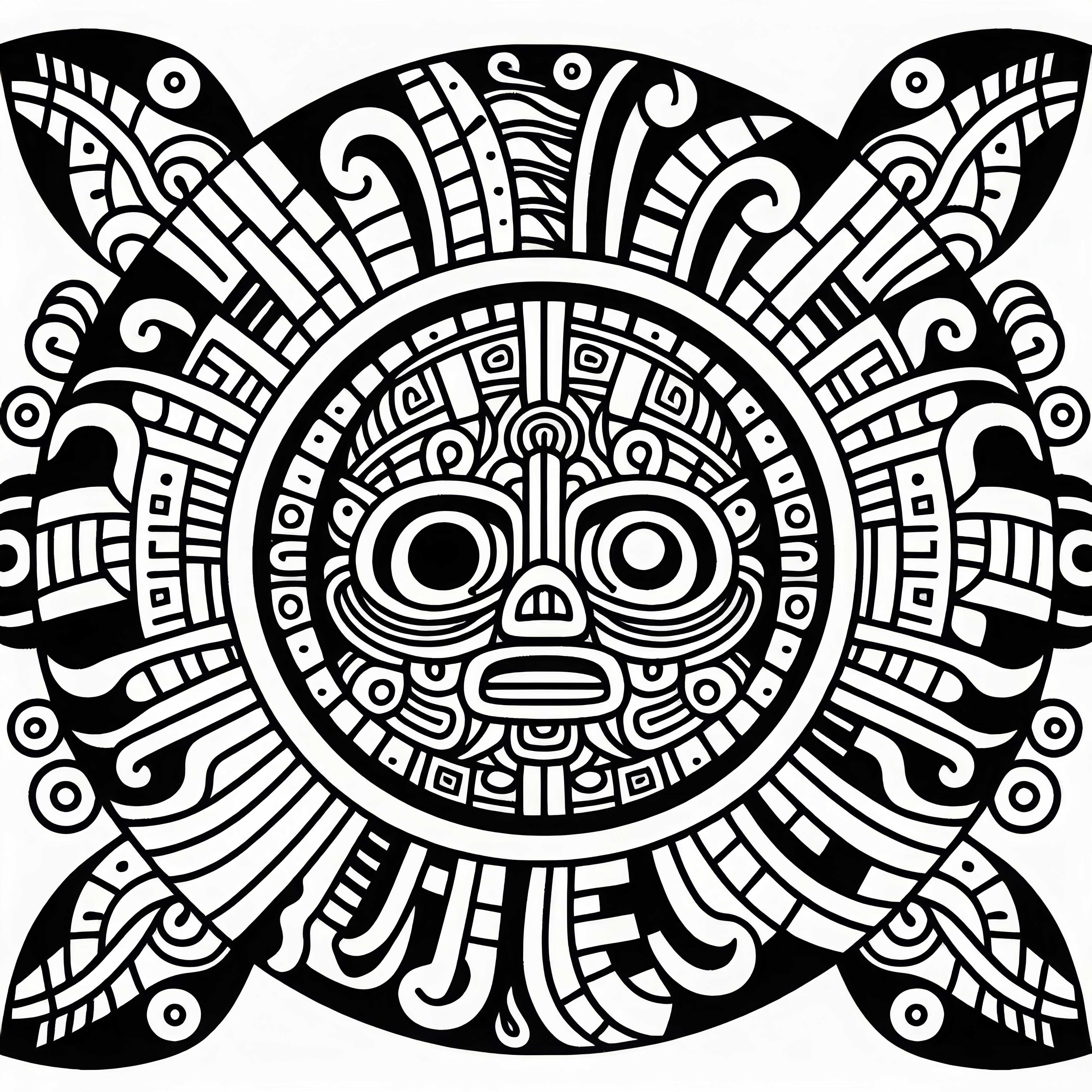 Ahau Sun Coloring Page Zodiac Sign Maya Free Ahau Sun Coloring Page Zodiac Sign Maya Free