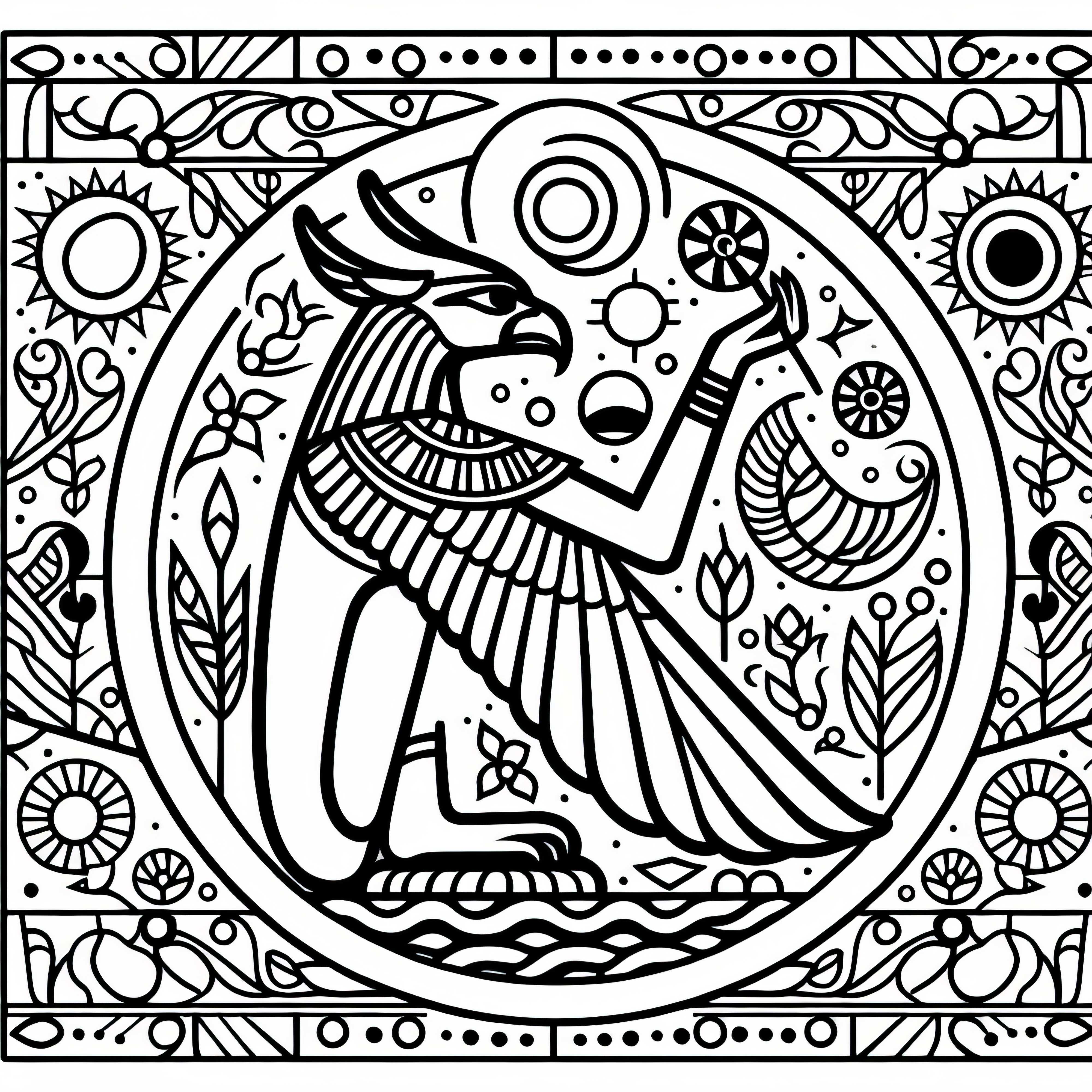 Amun Ra Coloring Page: Egyptian Zodiac Free