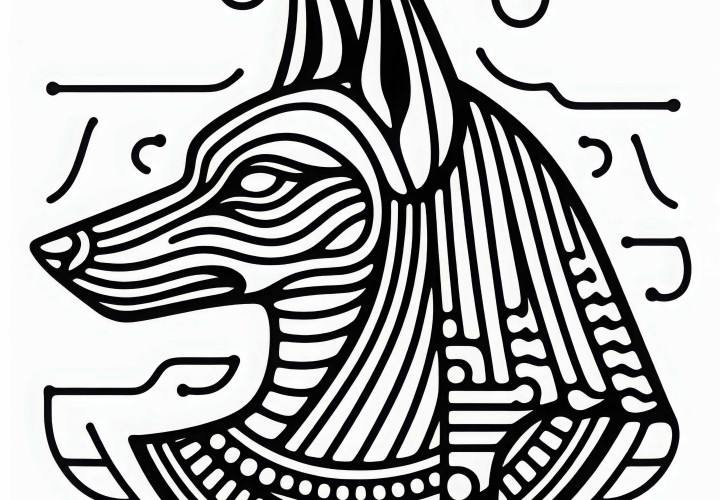 Anubis coloring page: Download Egyptian zodiac for free