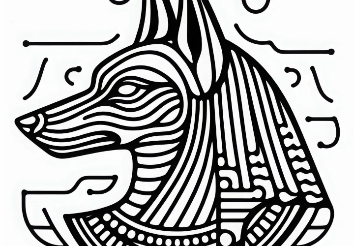 Anubis coloring page: Download Egyptian zodiac for free