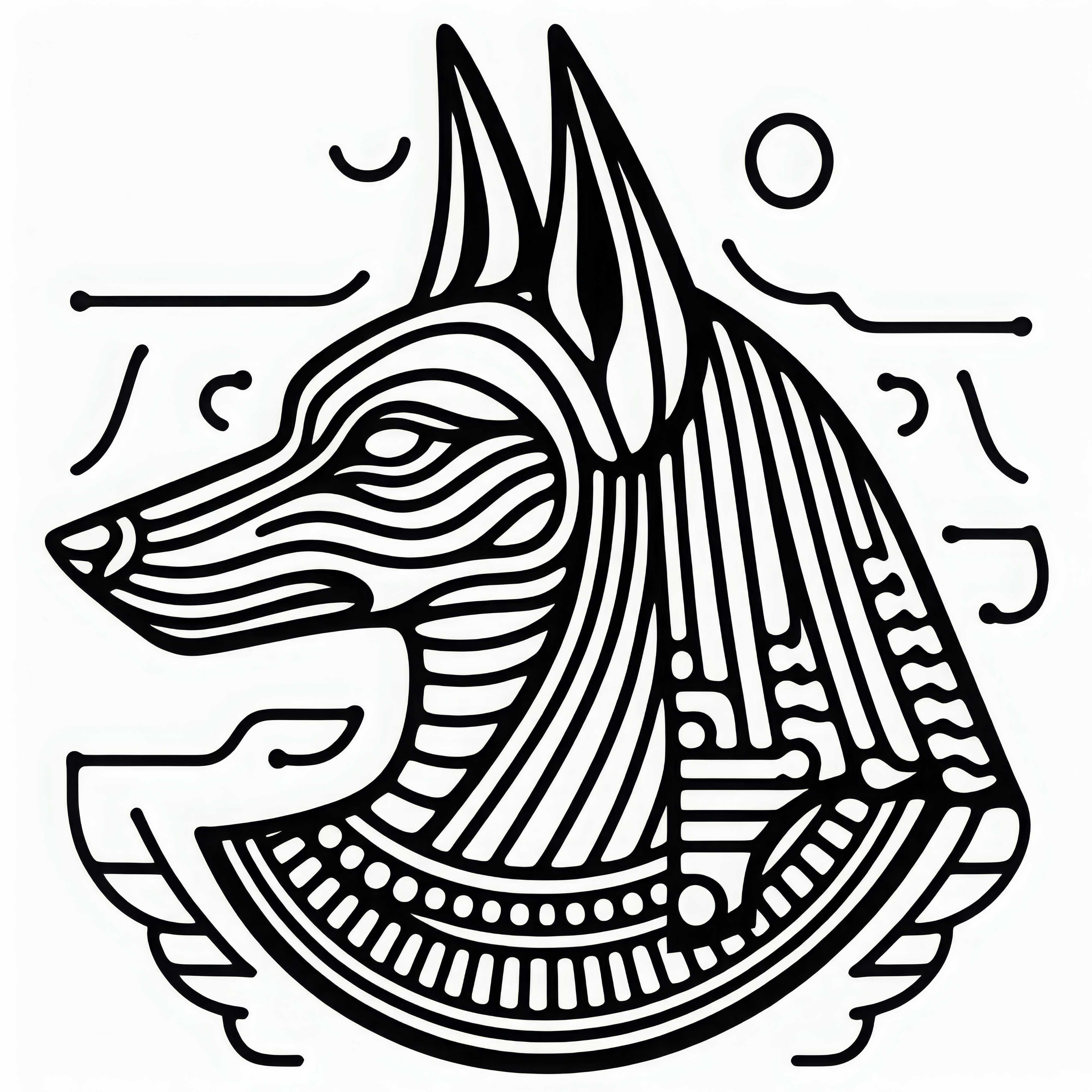 Anubis coloring template: Download Egyptian zodiac sign for free