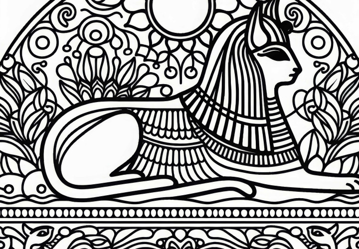 Free Coloring Page Egyptian Zodiac