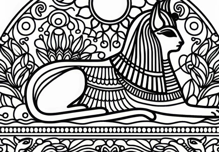 Free Coloring Page Egyptian Zodiac