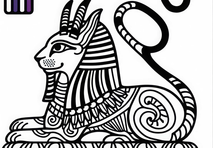 Free coloring page of an Egyptian zodiac sign