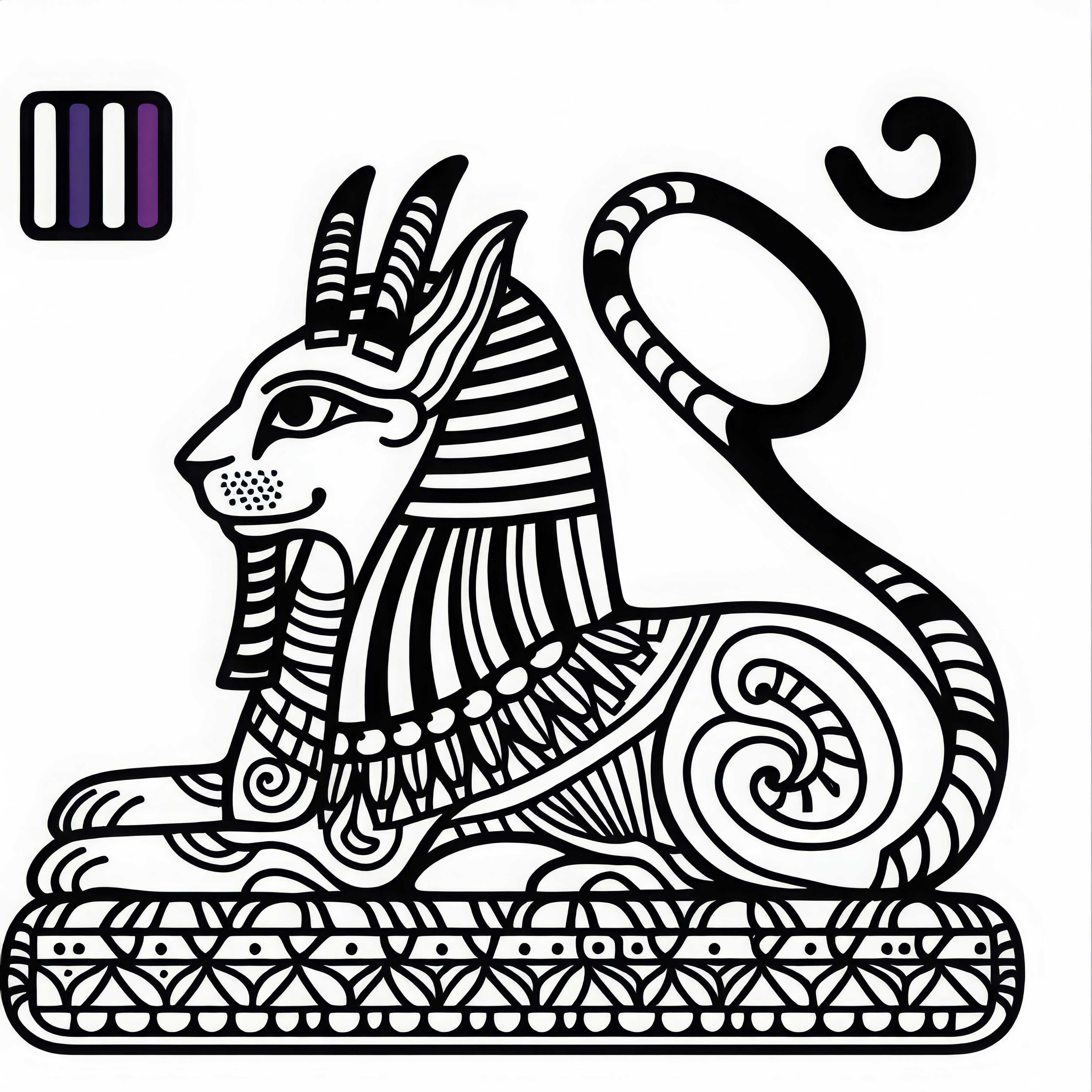 Free coloring page of an Egyptian zodiac sign