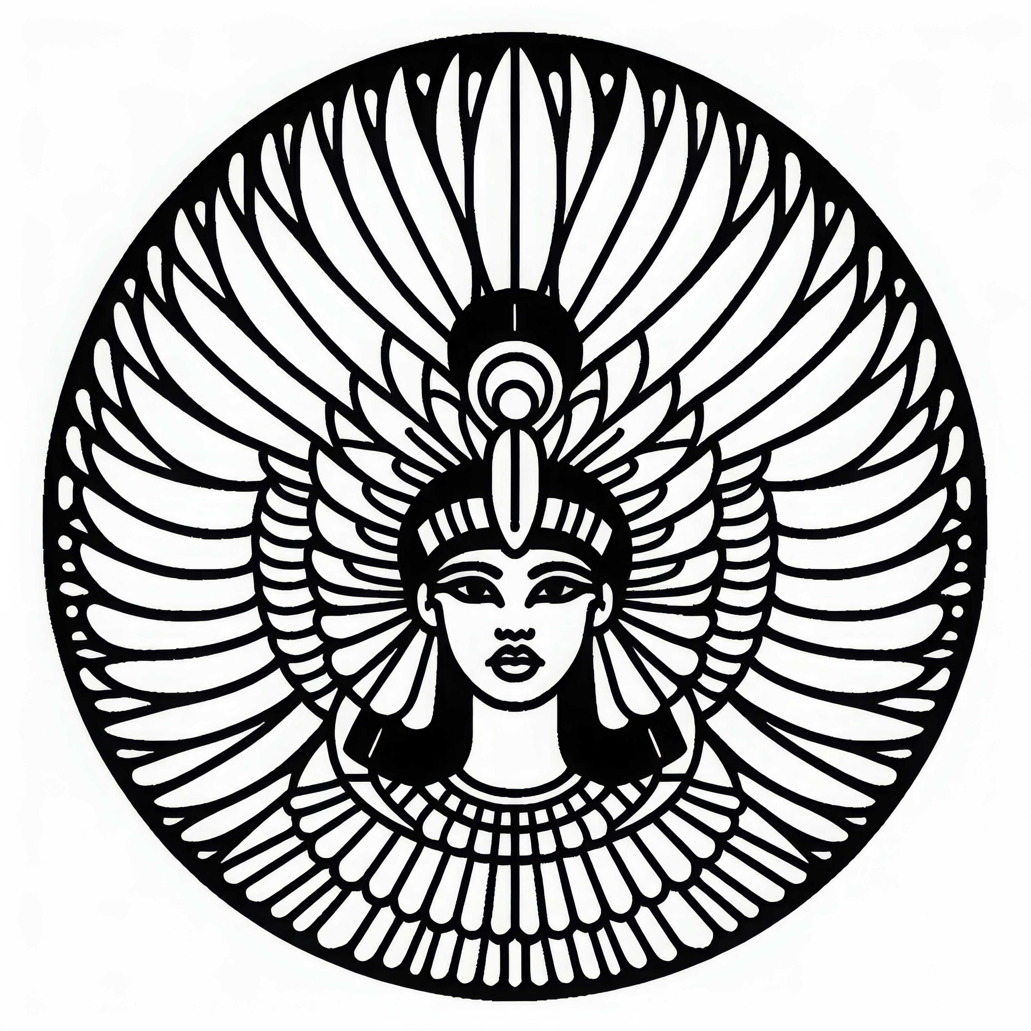 Free coloring template: Egyptian zodiac sign for coloring