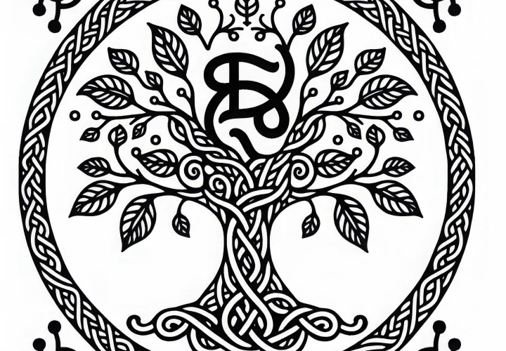 Birch Coloring Page Celtic Zodiac Free