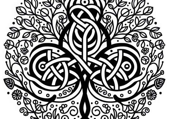 Erle coloring template: Download Celtic zodiac sign for free