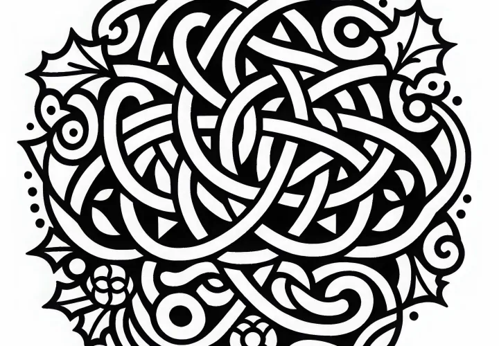 Holly Coloring Page Celtic Zodiac Free