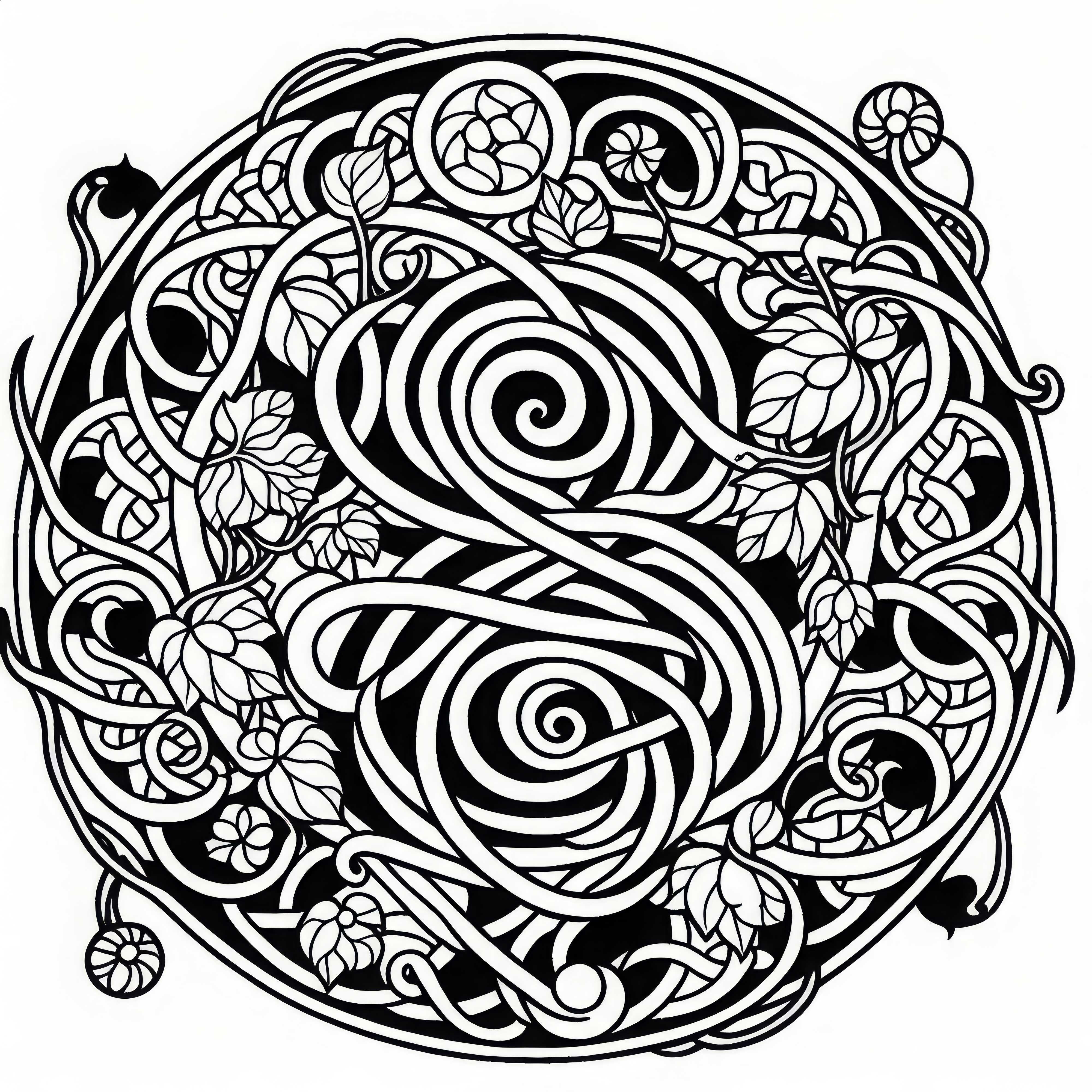Free download of grapevine coloring template for Celtic zodiac sign Free download of grape vine coloring template for Celtic zodiac sign