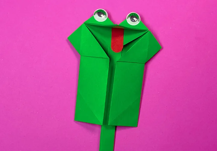 Origami Sapo com boca móvel - Instruções com fotos e vídeo