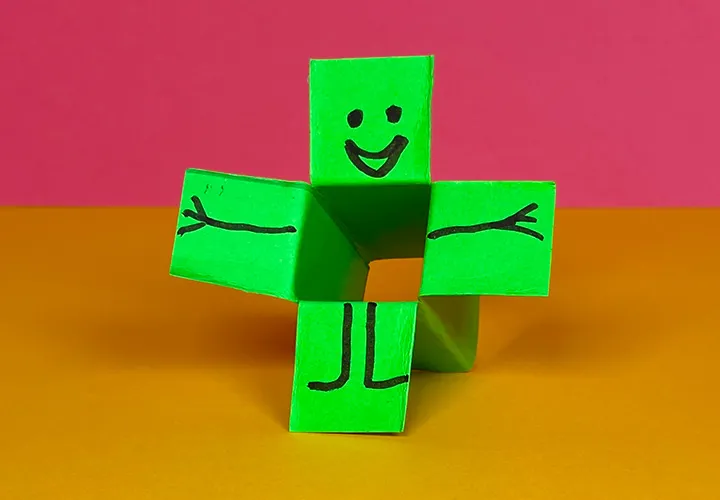 Origami tanzender Mensch - Einfache Papier-Figur mit Fotos und Video