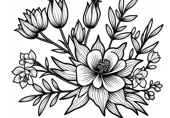 꽃 아켈레이 색칠하기 도안 무료