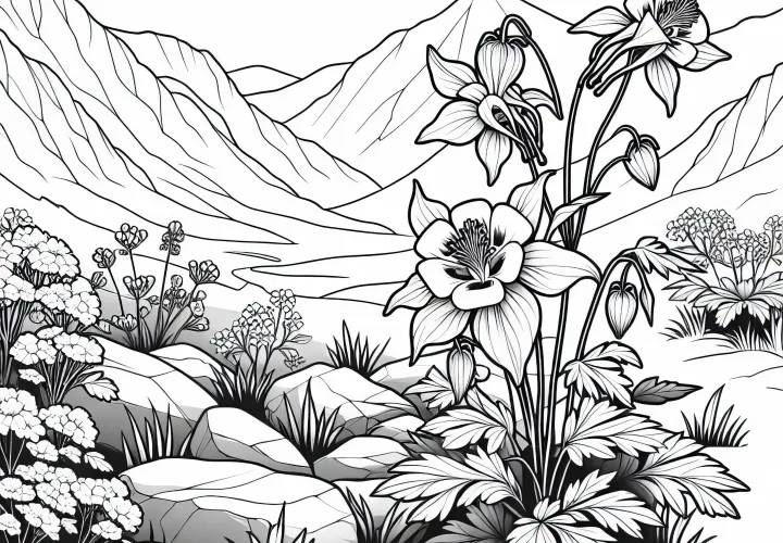 Akéla roste divoce mezi kameny - omalovánka zdarma