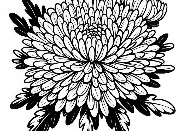 Dibujo para colorear de una aster - Descarga gratuita y colorea