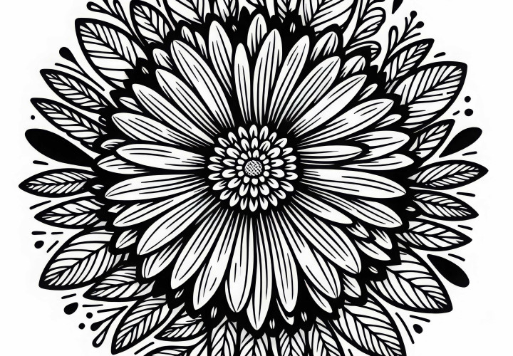 Dibujo para colorear de la flor Aster gratis