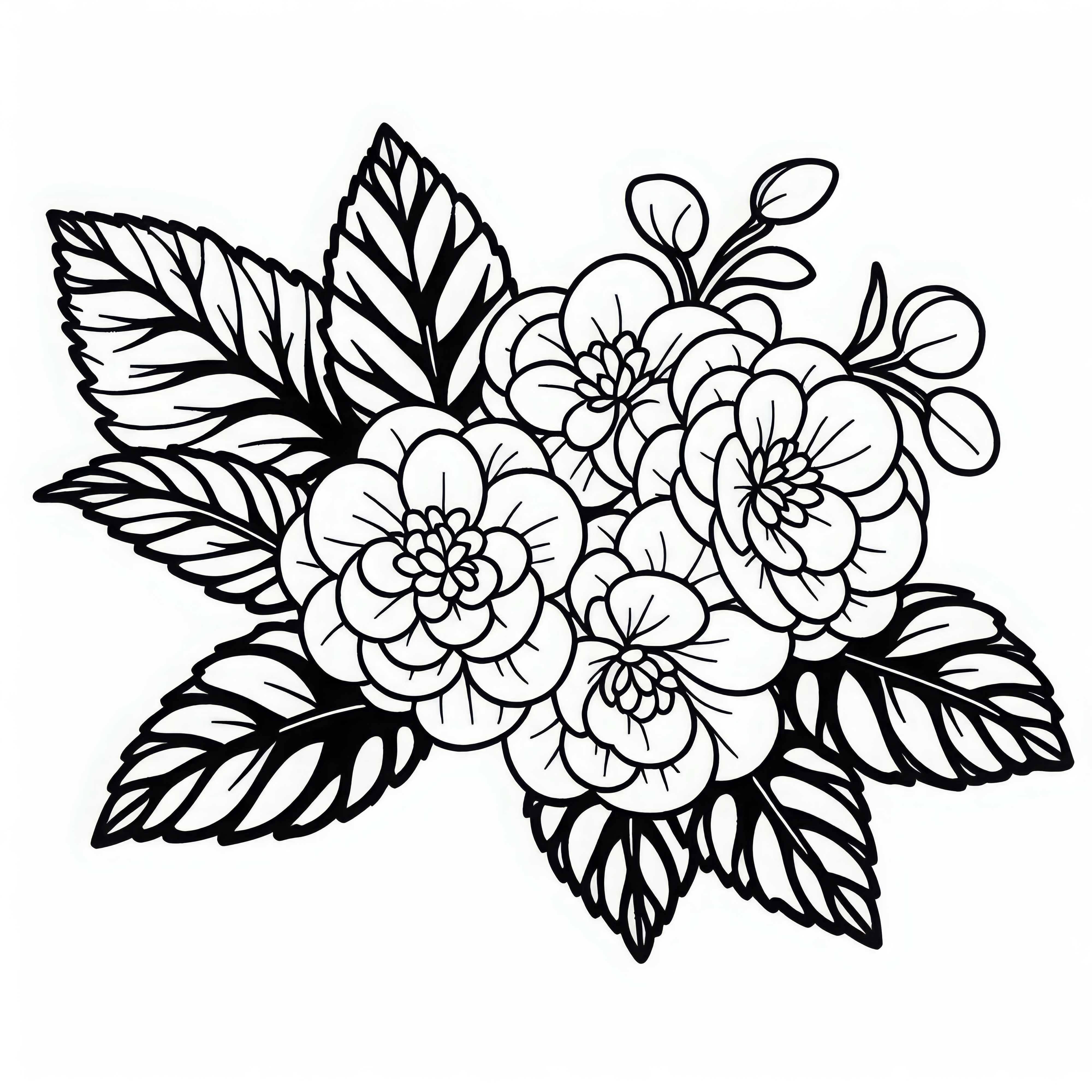 Coloring page of a begonia as a free coloring template Coloring page of a begonia as a free coloring template