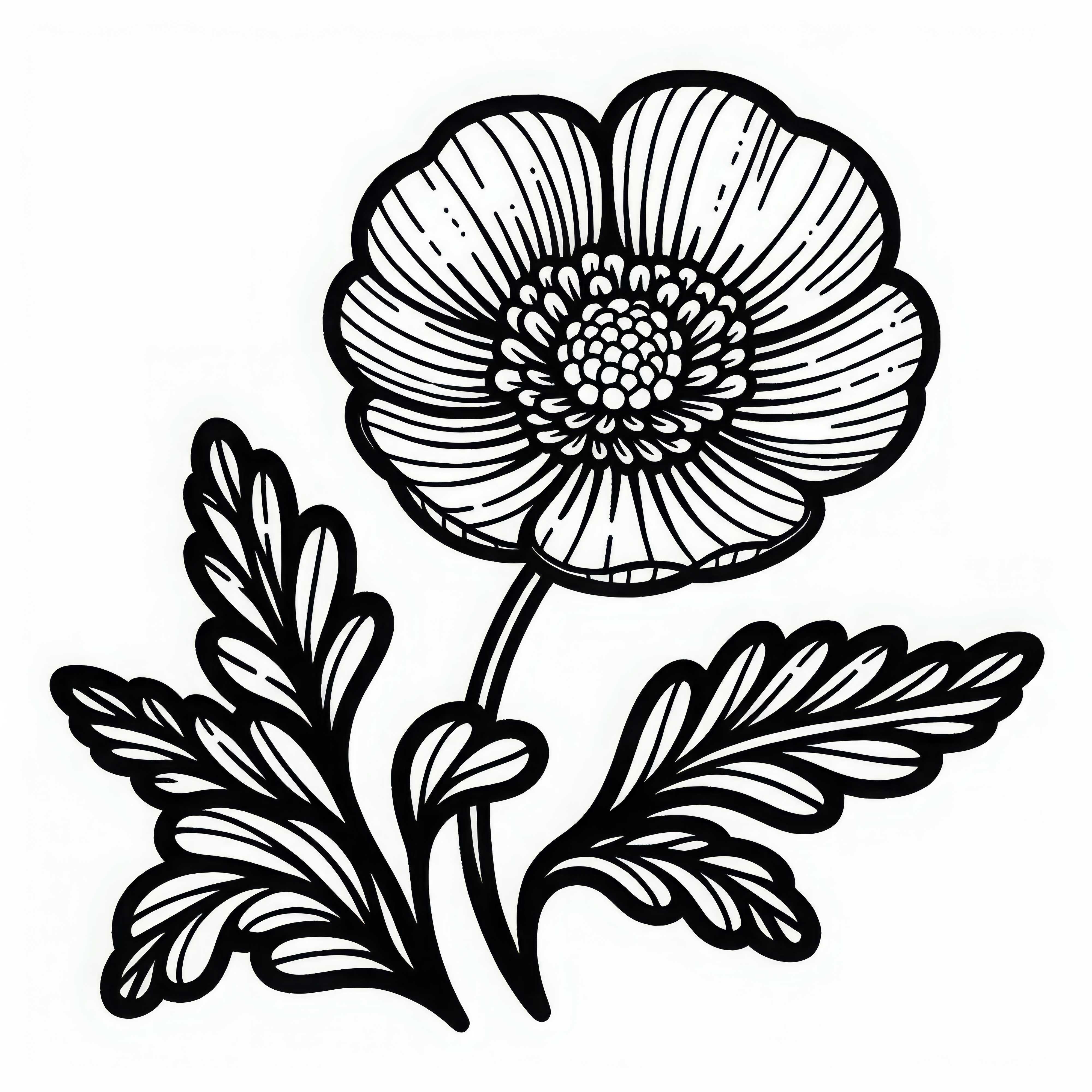 버터플라워 색칠하기 이미지 - 무료 다운로드