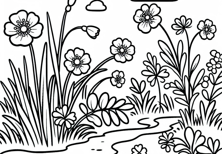 Kostenlose Ausmalbilder mit Butterblumen