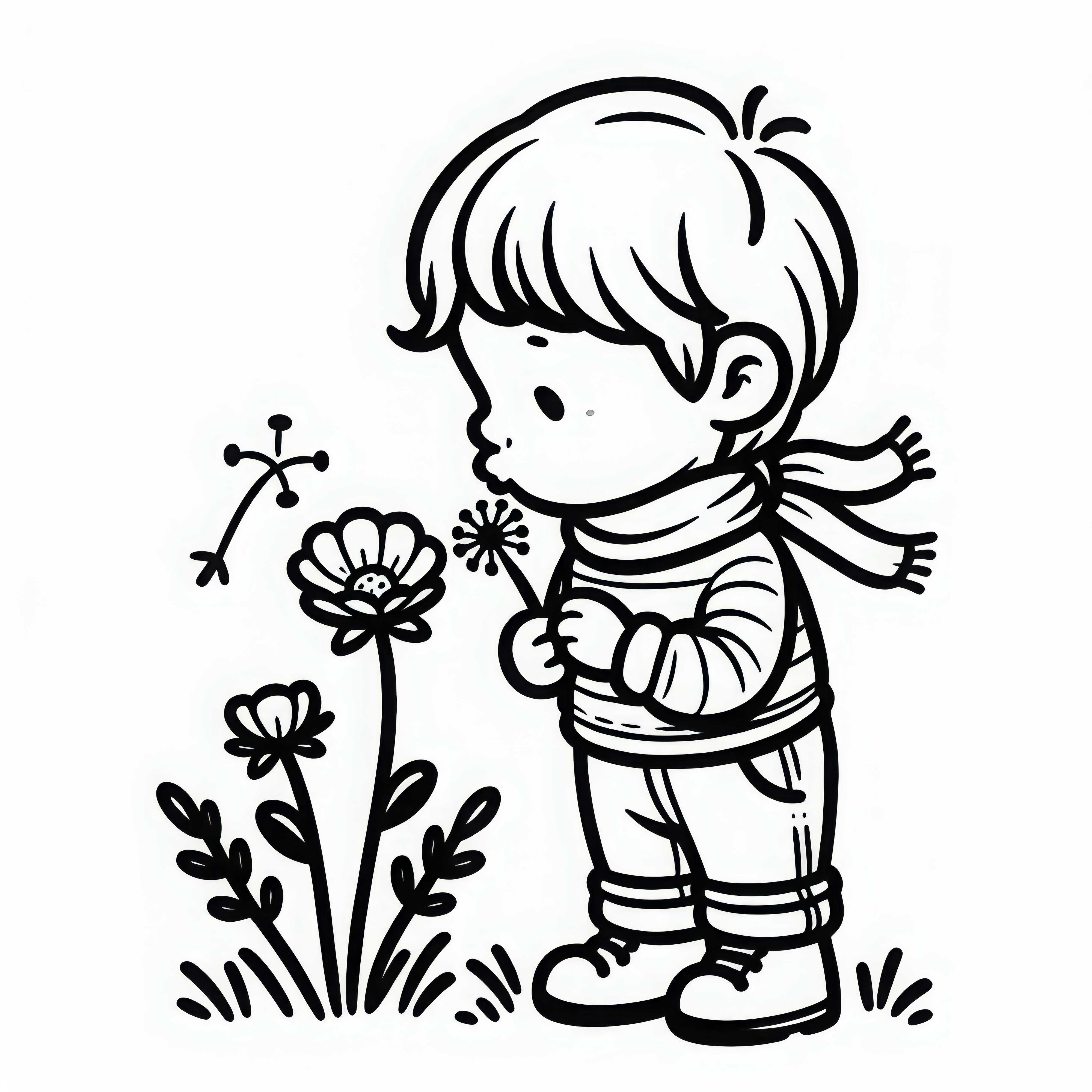 Child with buttercup coloring page free Child with Buttercup Coloring Page Free