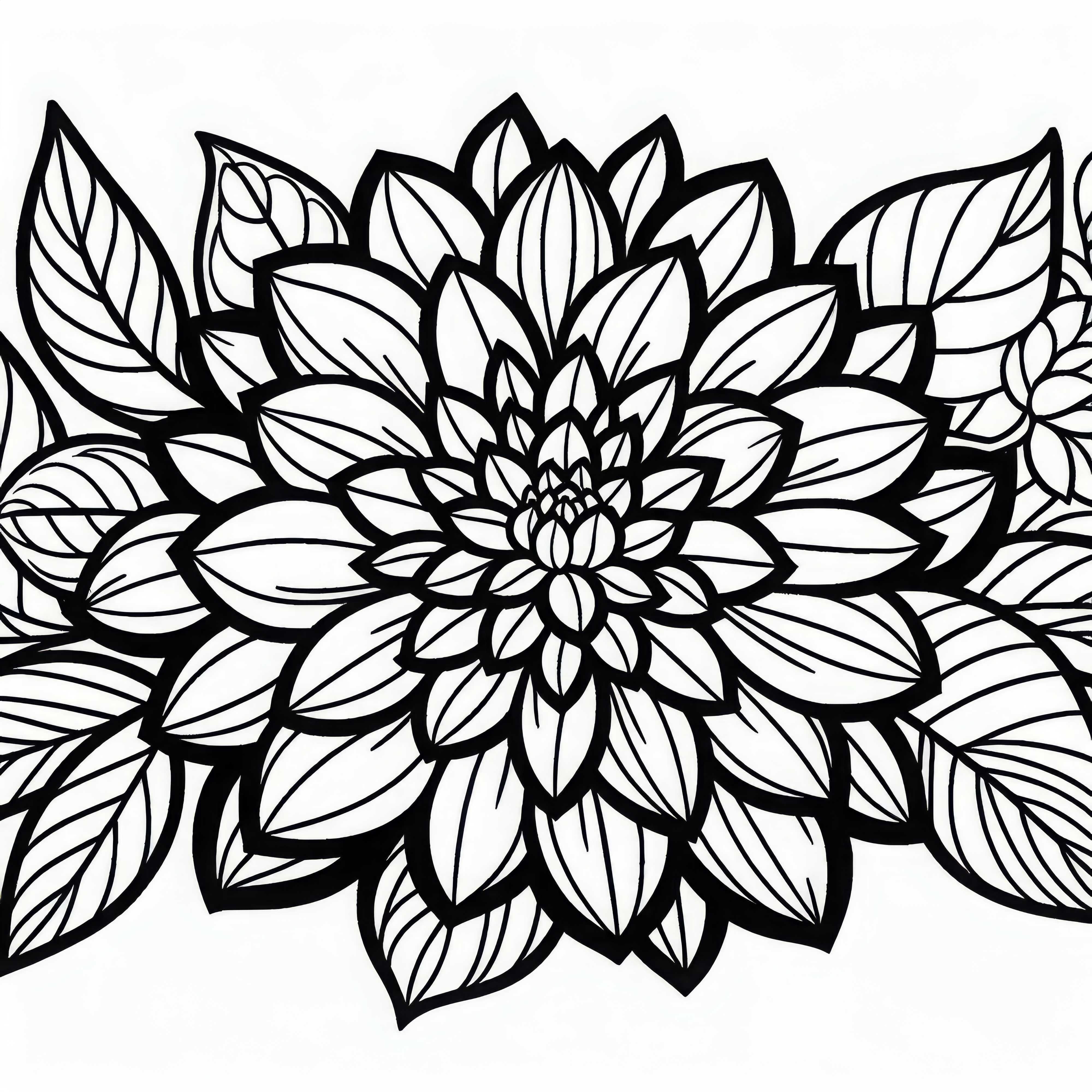 Dahlia Flower Coloring Page Free Free Dahlia Coloring Page