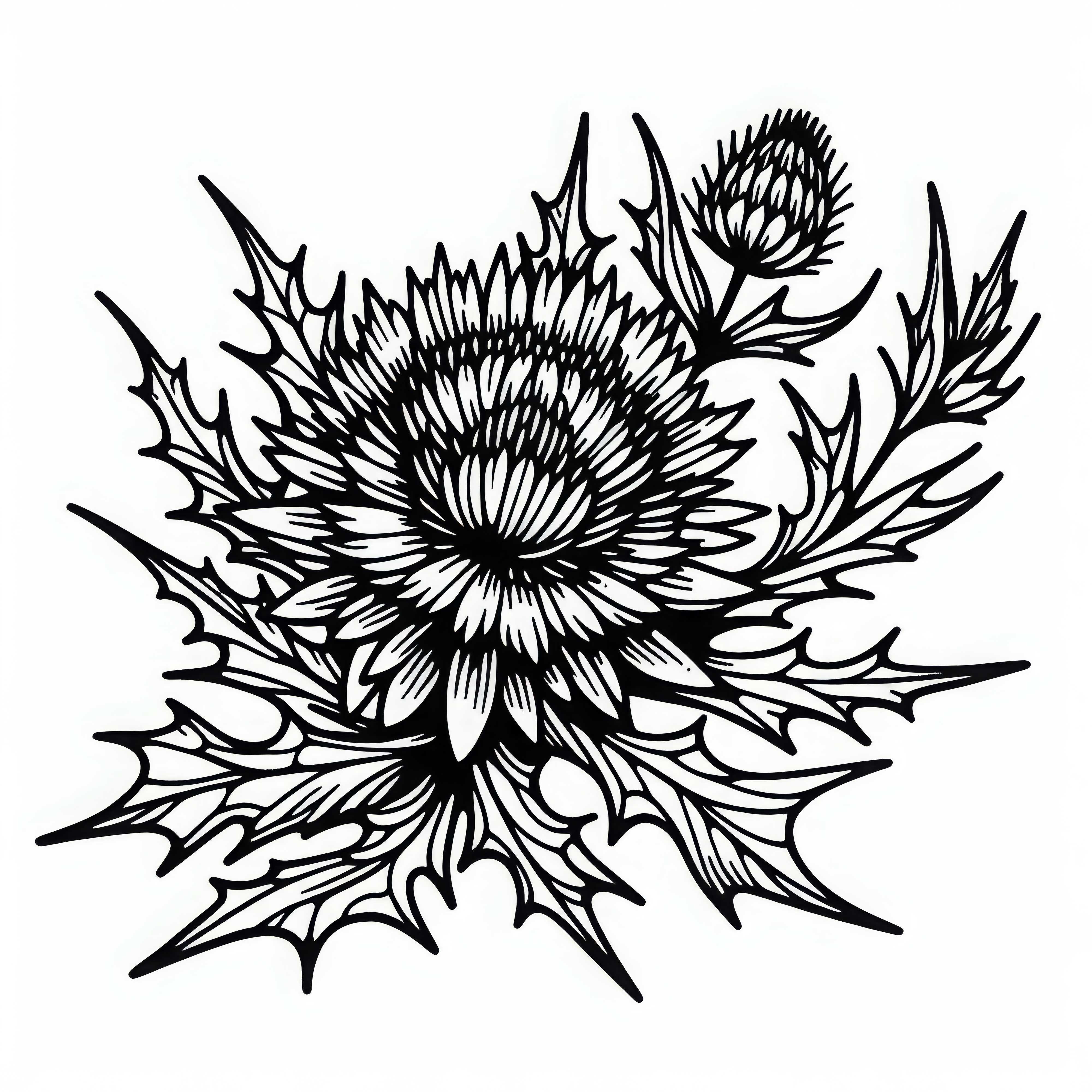 Ücretsiz boyama sayfası olarak enginar çiçeği