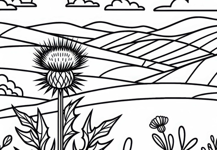 Coloring page of a dahlia - Free coloring template
