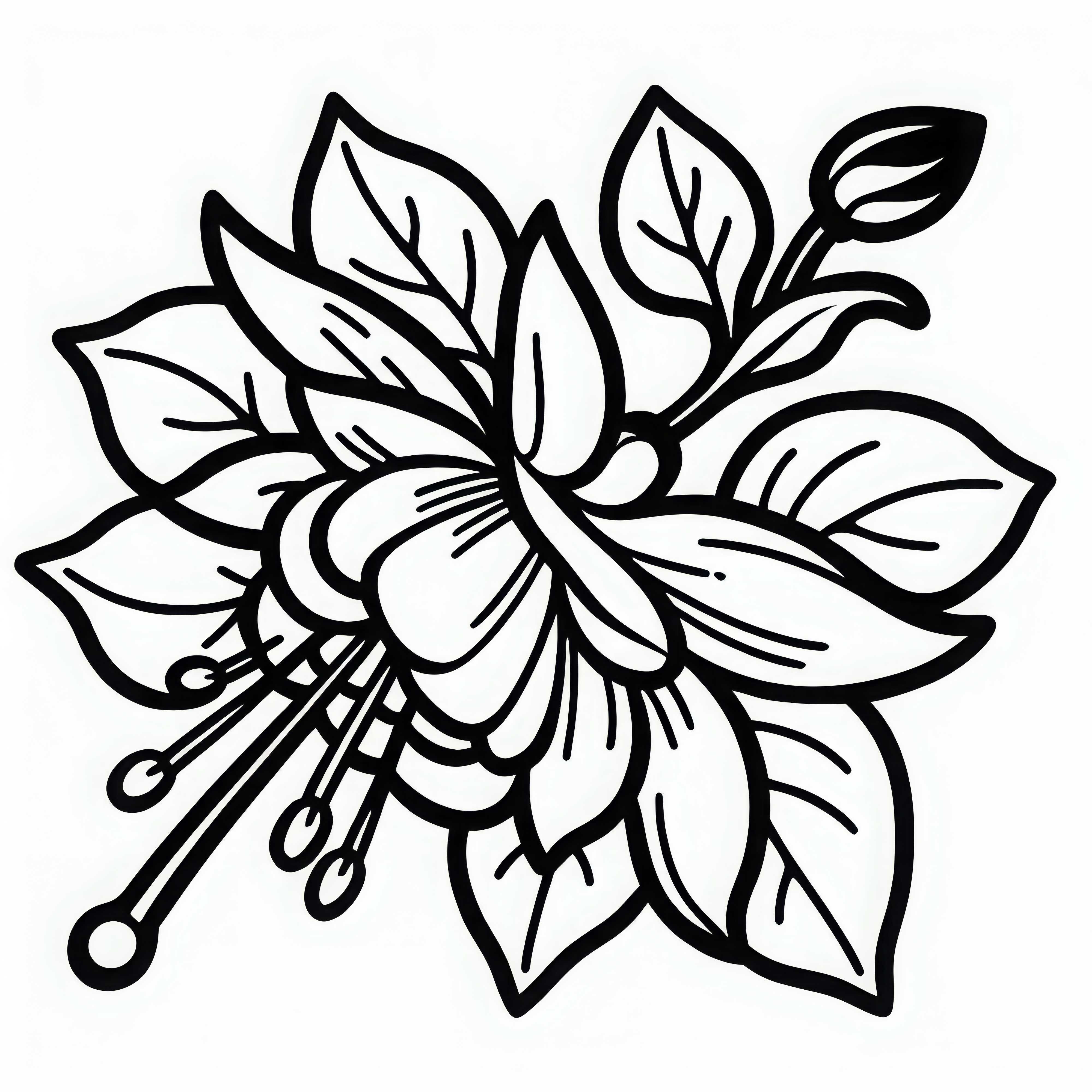 Fuchsie omalovánka zdarma ke stažení