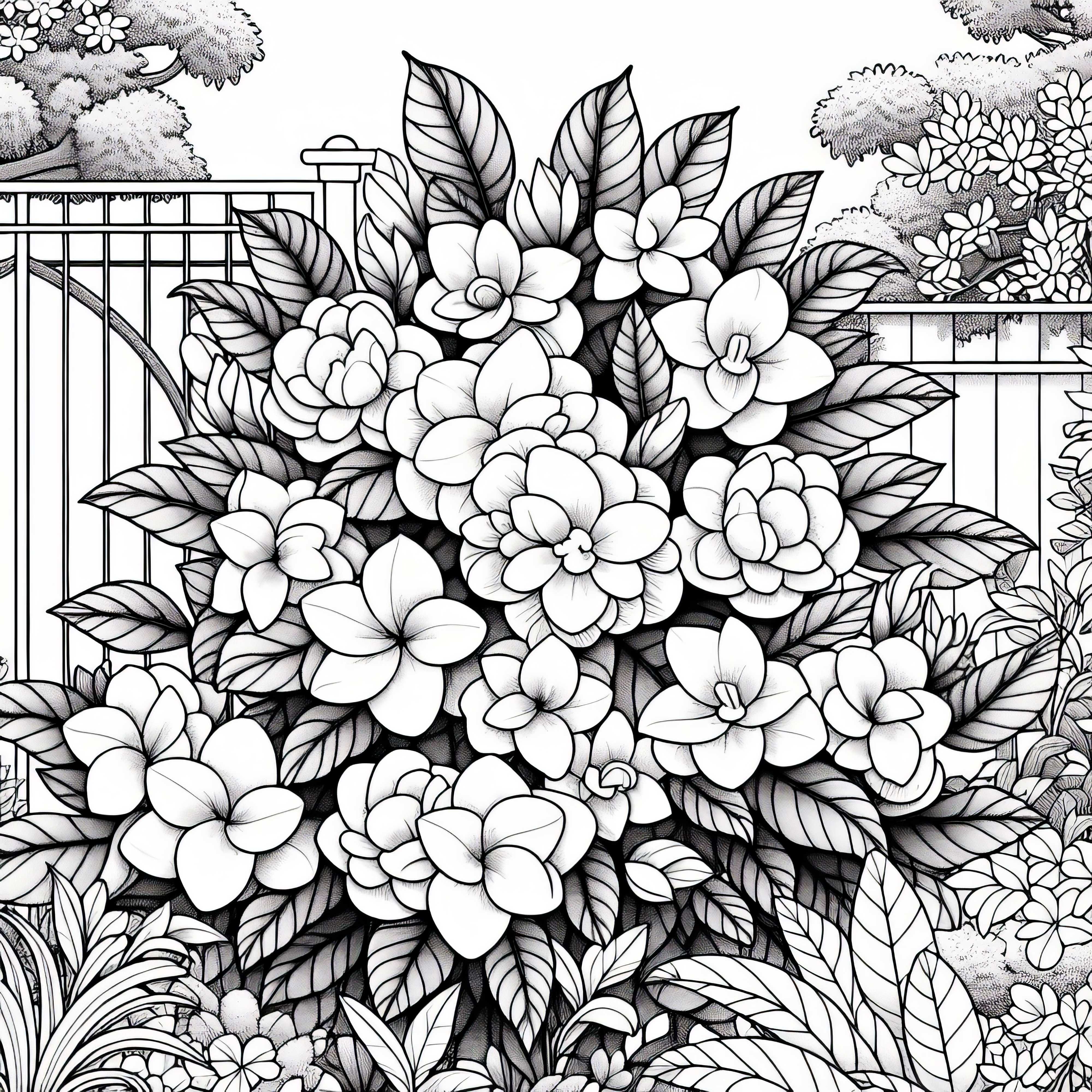 여러 꽃: 가드니아가 정원에서 피어납니다 – 무료 색칠하기 템플릿 여러 꽃: 가드니아가 정원에서 꽃피우기 – 무료 색칠 공부 페이?