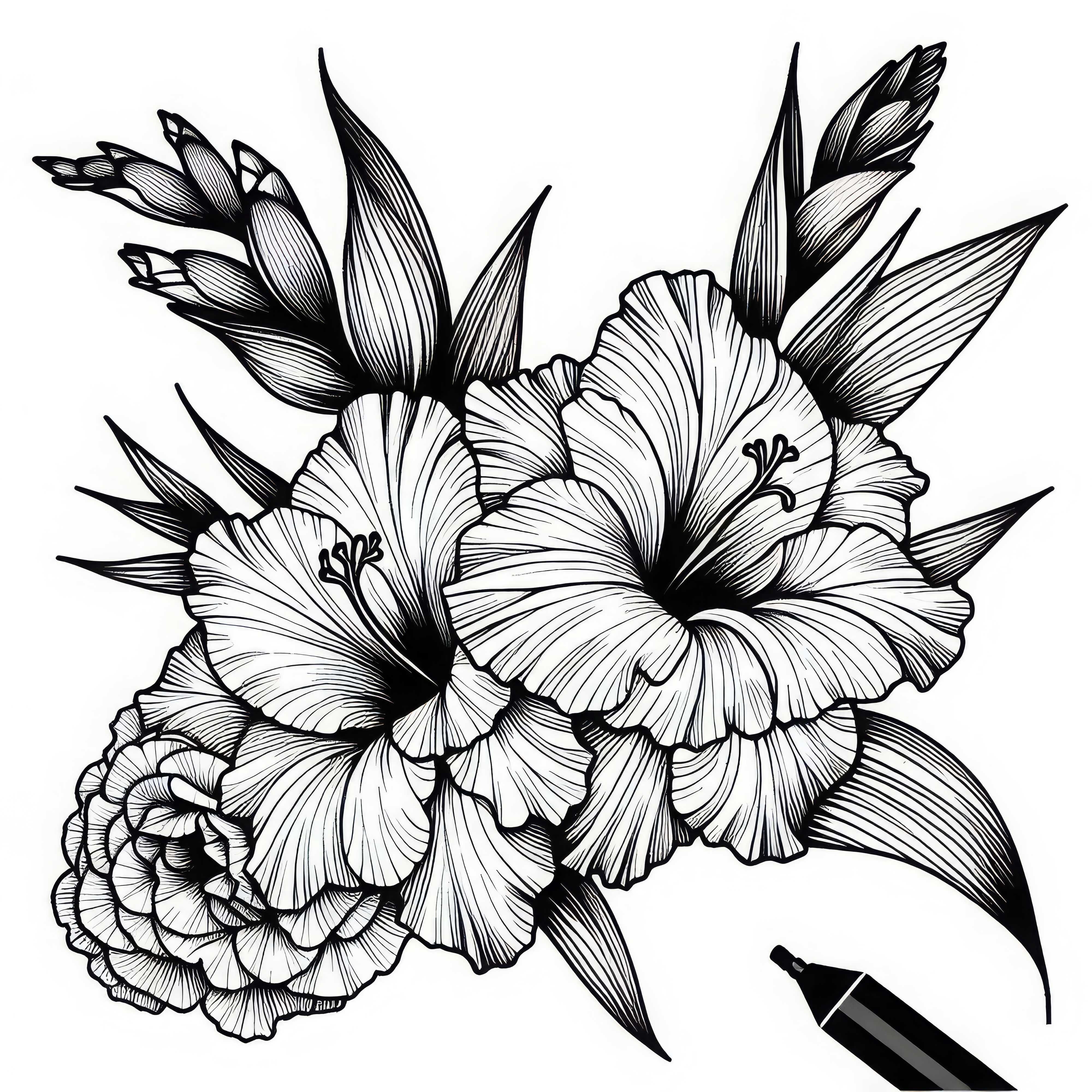 Coloriage de la glaïeul en tant que modèle de coloriage gratuit Image à colorier de la glaïeul comme modèle de coloriage gratuit