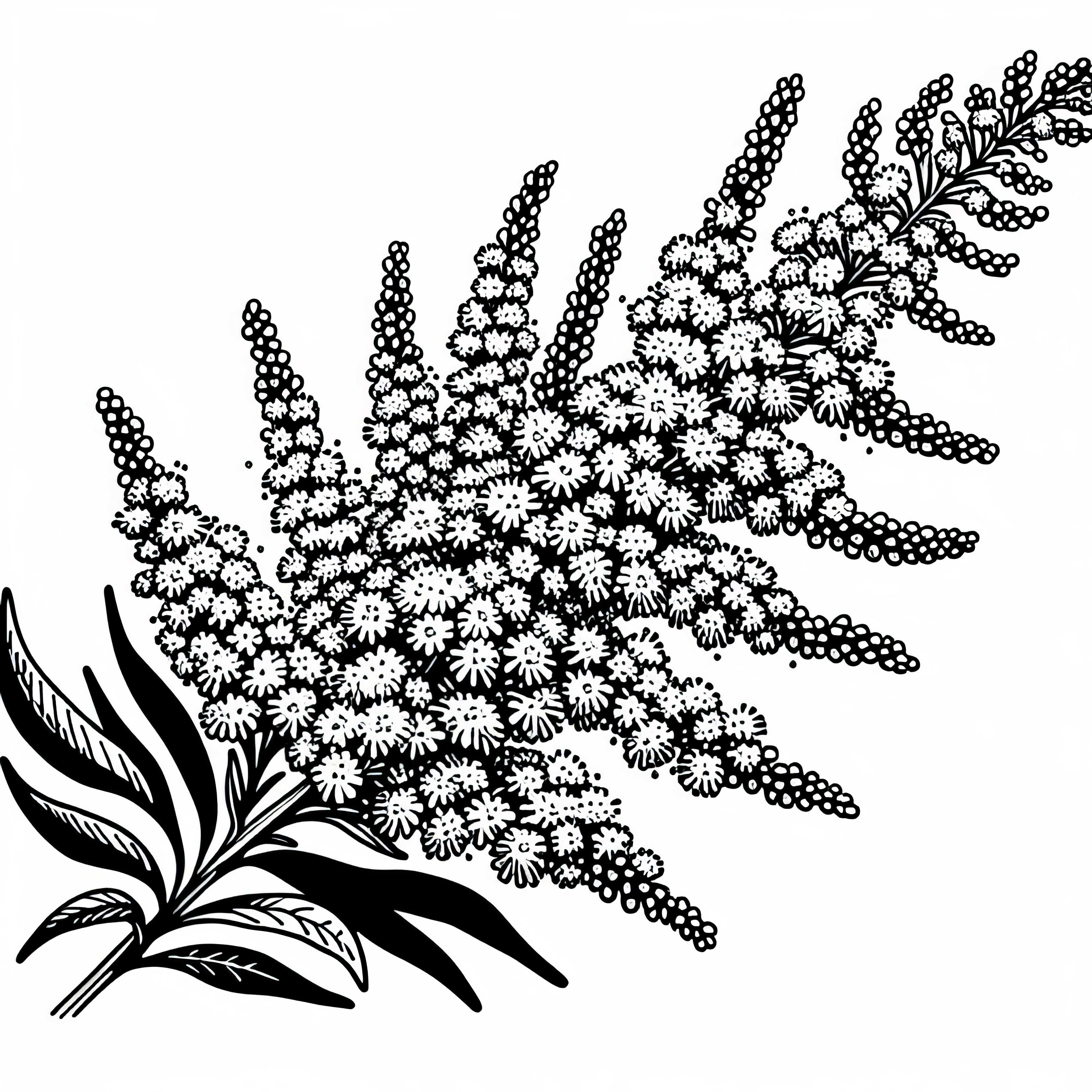 Blüte der Goldrute – Ausmalbild kostenlos zum Download