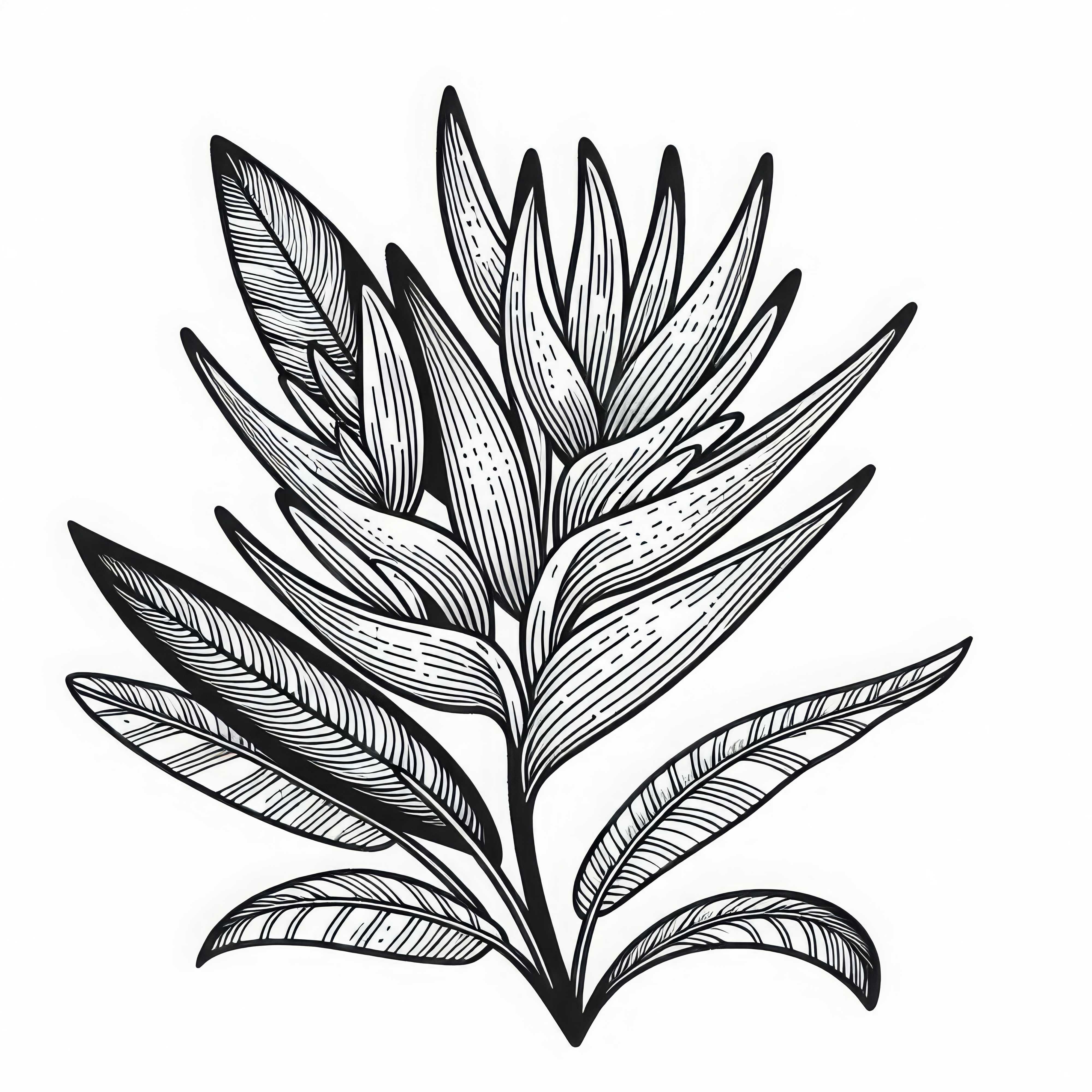 Цвете на цветето хеликония – безплатна картинка за оцветяване Цвете на цветето хеликония – безплатна рисунка за оцветяване