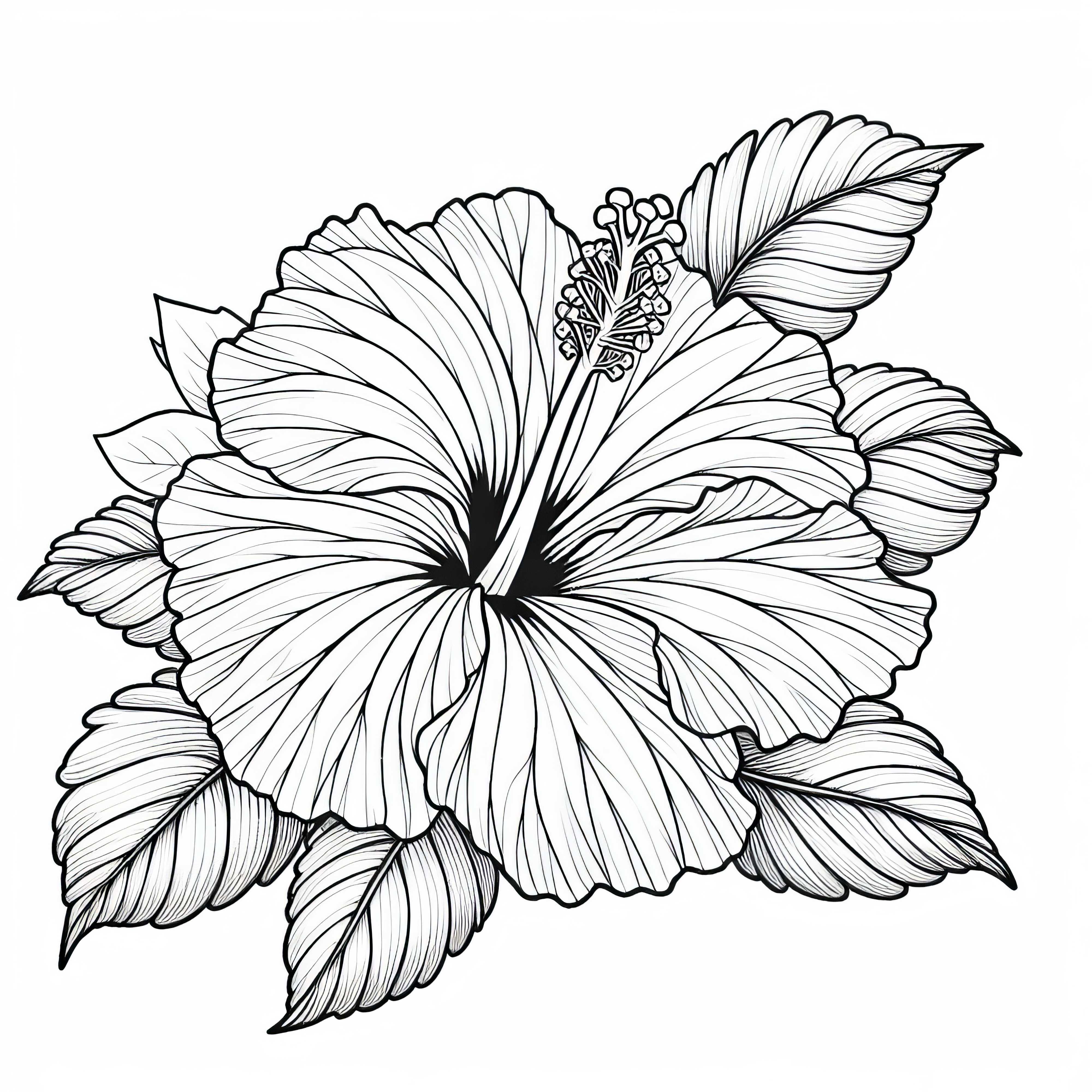 Hibiscus Blossom Coloring Page Free Hibiscus Flower Coloring Page Free