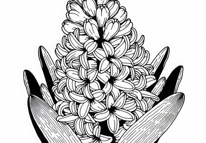 Безплатен шаблон за оцветяване на хиацинти