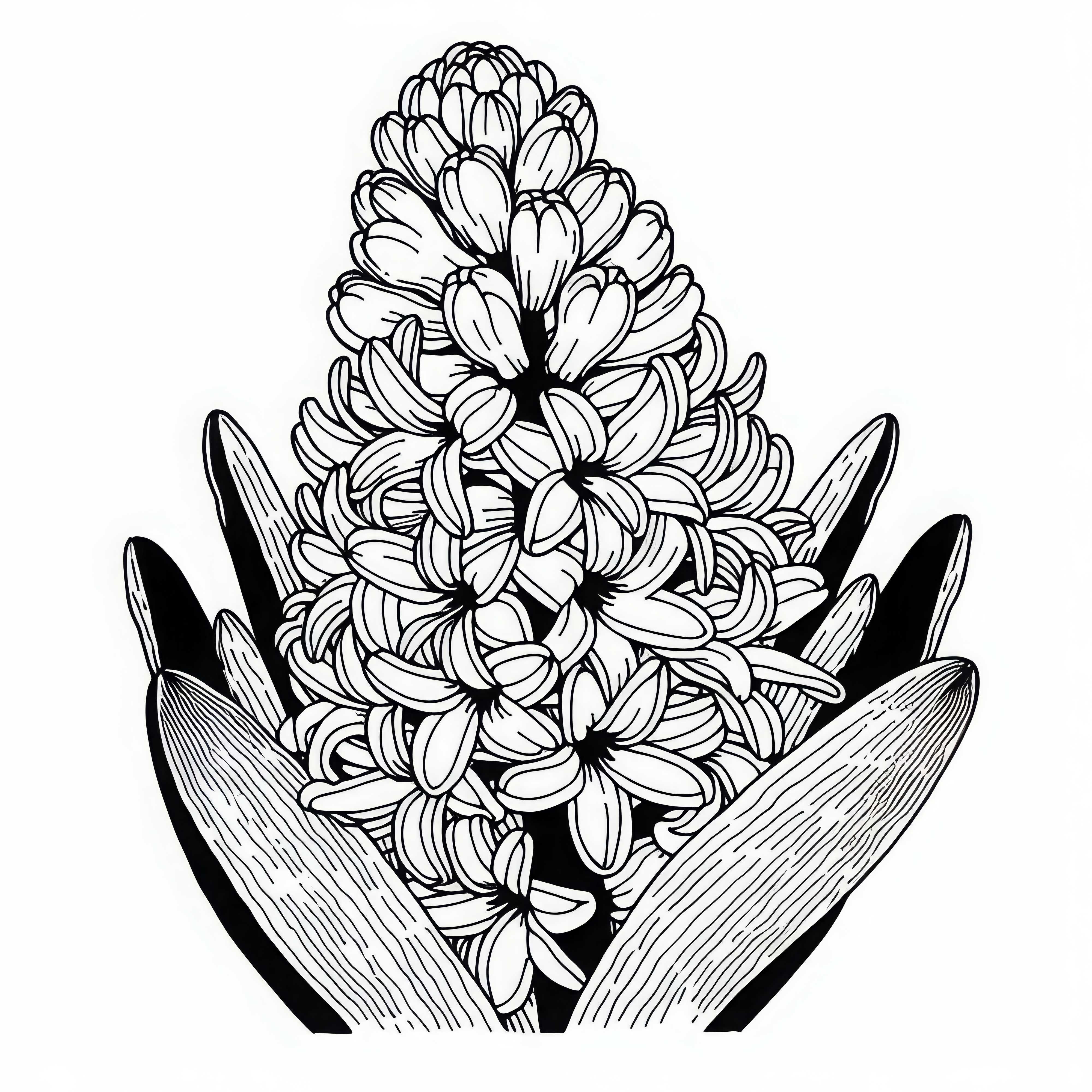 Безплатен шаблон за оцветяване на хиазинти Безплатен шаблон за оцветяване на хиазиенти