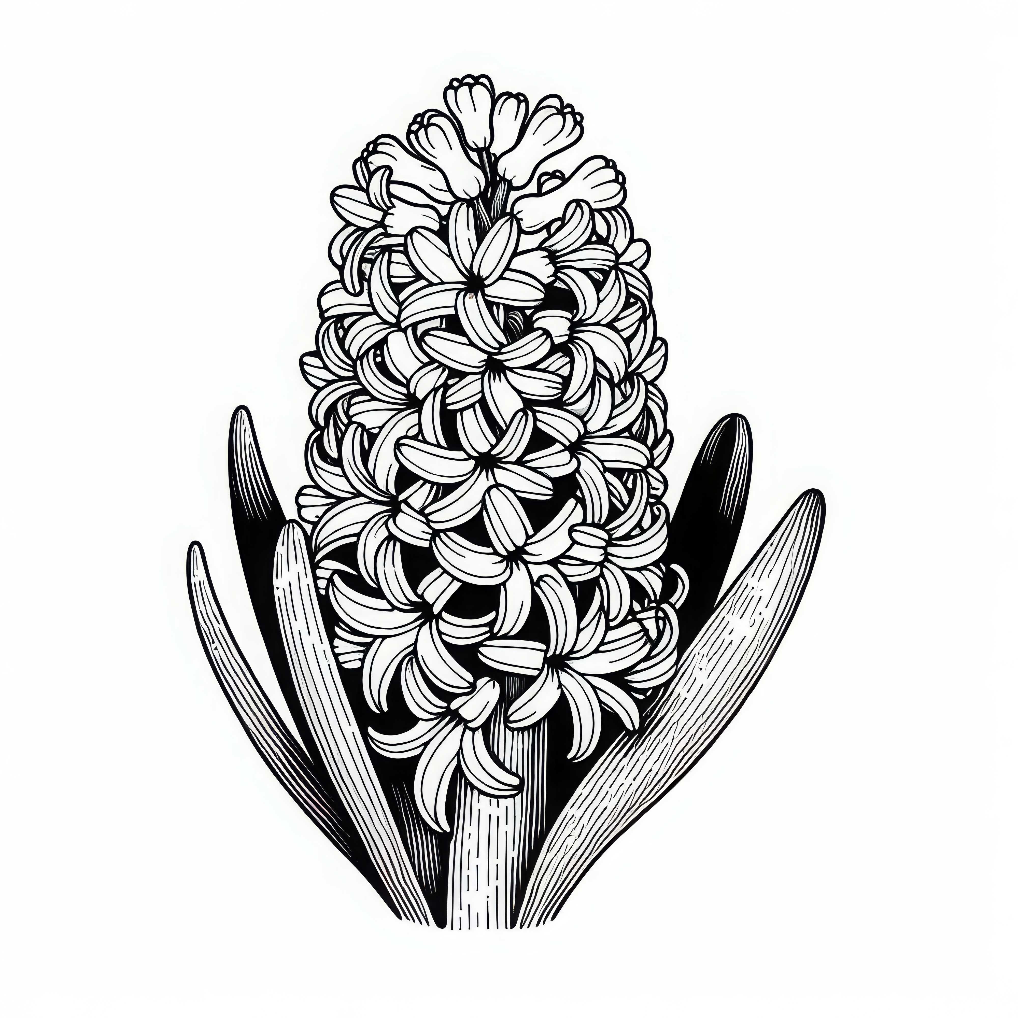 Оцветяваща картина на хиазинти – безплатен шаблон за сваляне Оцветяваща картинка на зюмбюли - безплатен шаблон за изтегляне