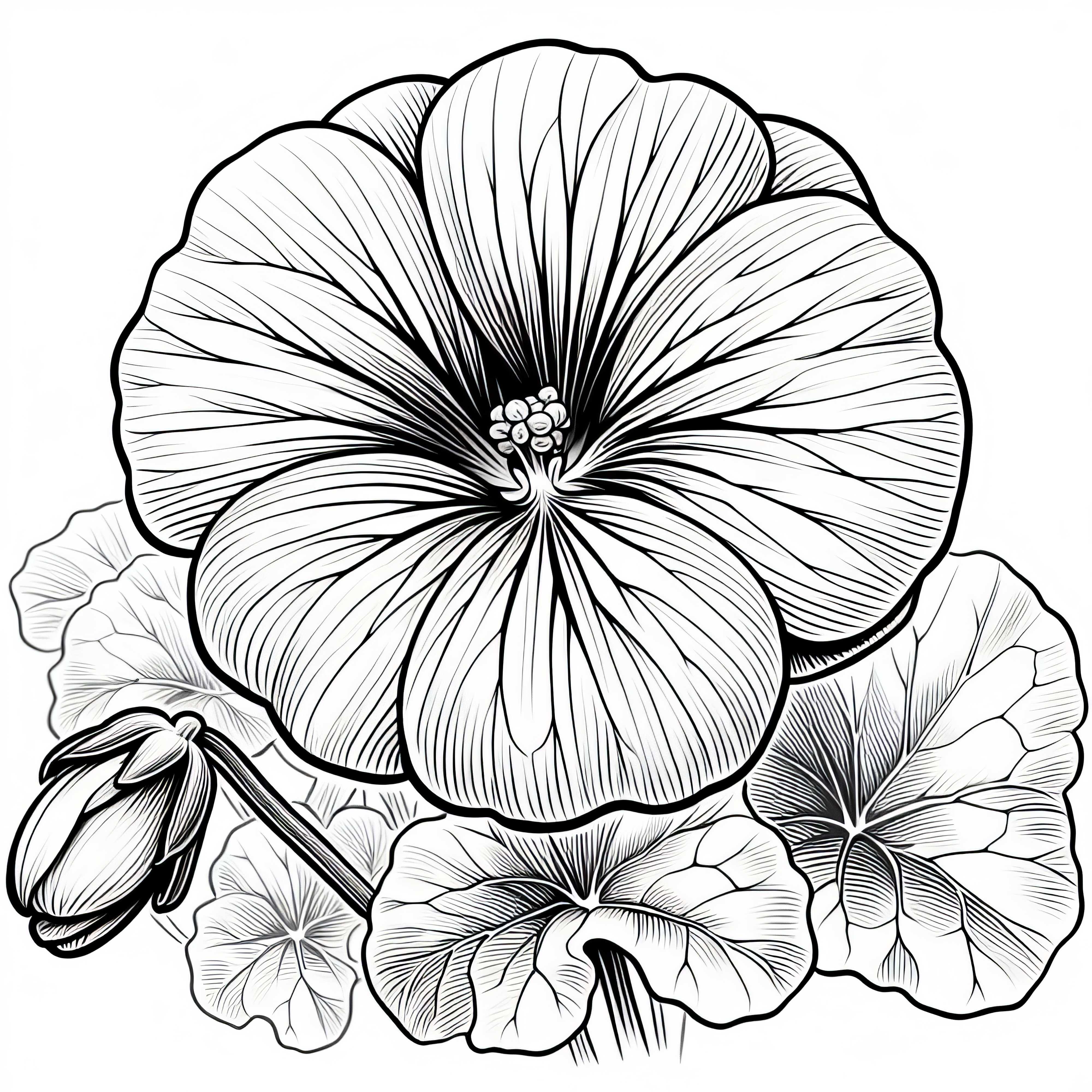 Цвете на капуцинера – безплатен шаблон за оцветяване Цвете на капуцинера - безплатен шаблон за оцветяване