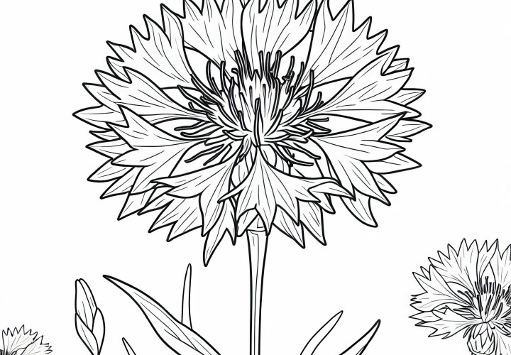 Cornflower Coloring Page Free