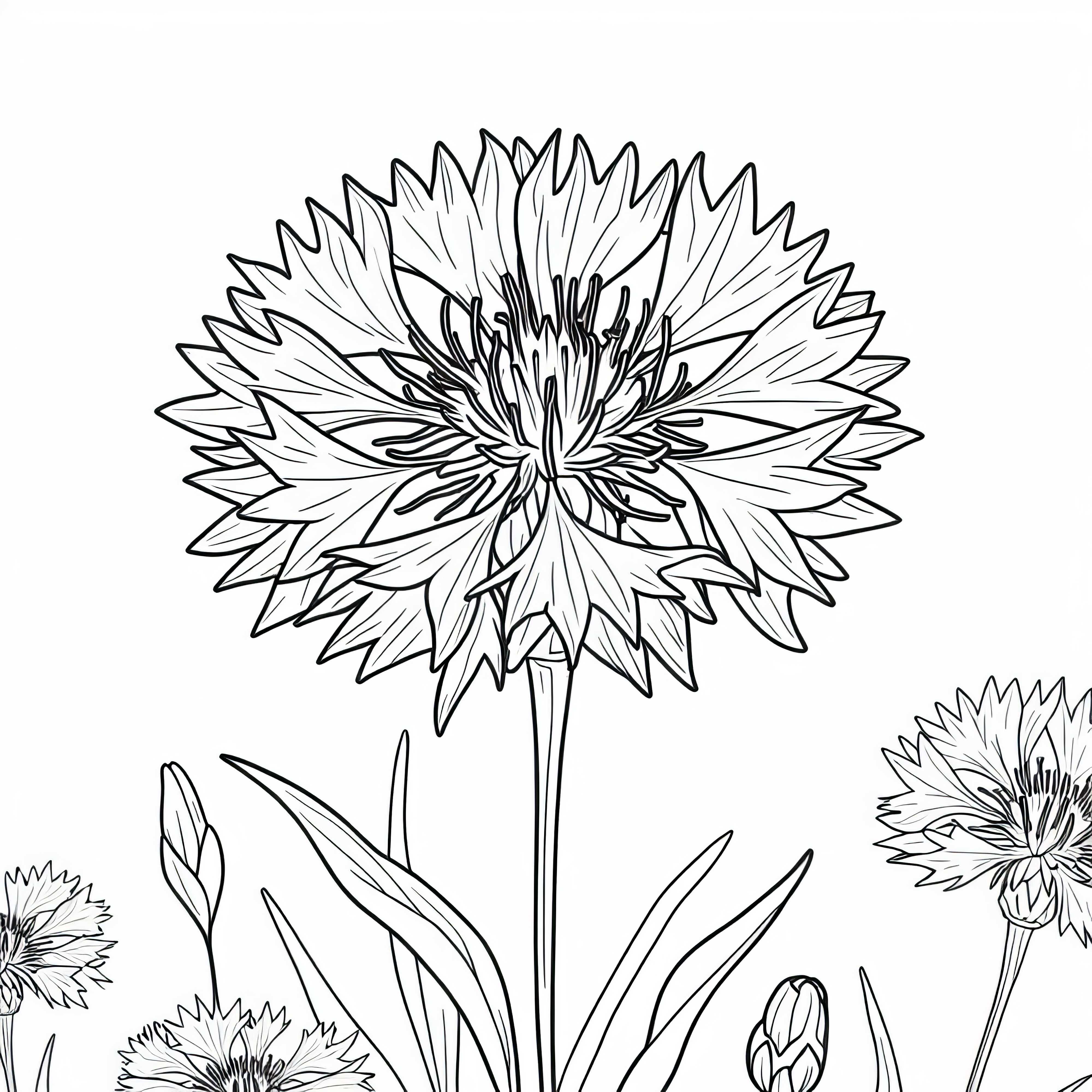 Cornflower Coloring Page Free