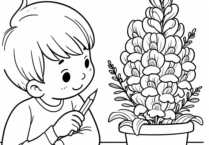 Lovely looks fascinated Flower Lion's Mouth Coloring Page free