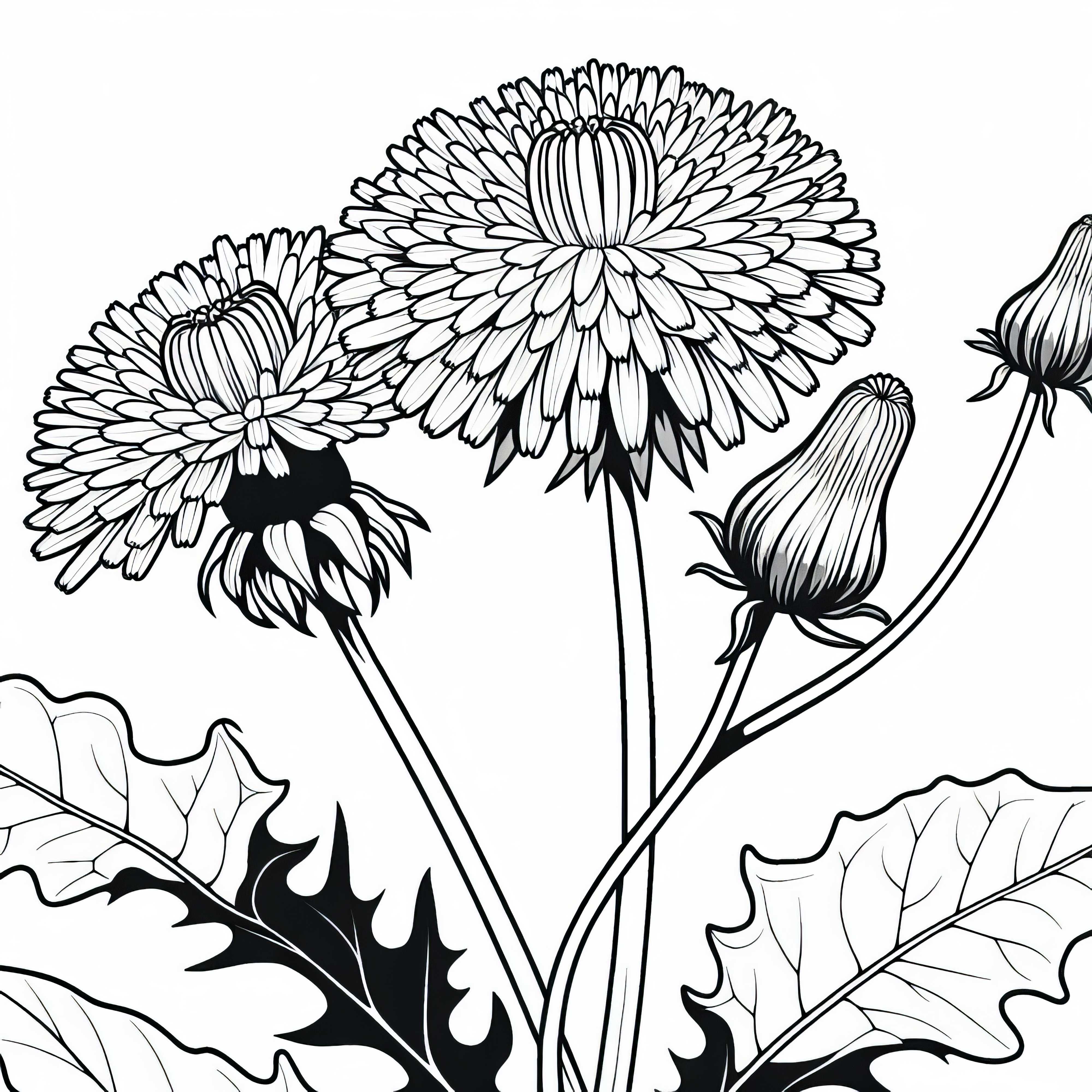 Безплатен шаблон за оцветяване на цветето глухарче Цвете на цветето глухарче безплатен образец за оцветяване