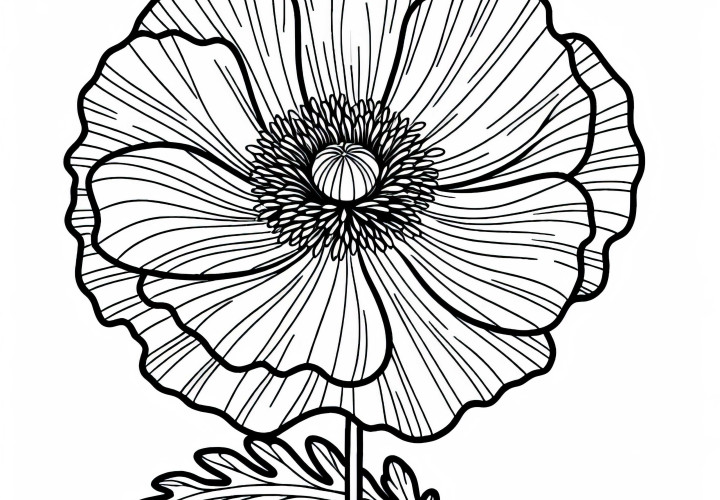 Безплатна оцветяваща страница с мака