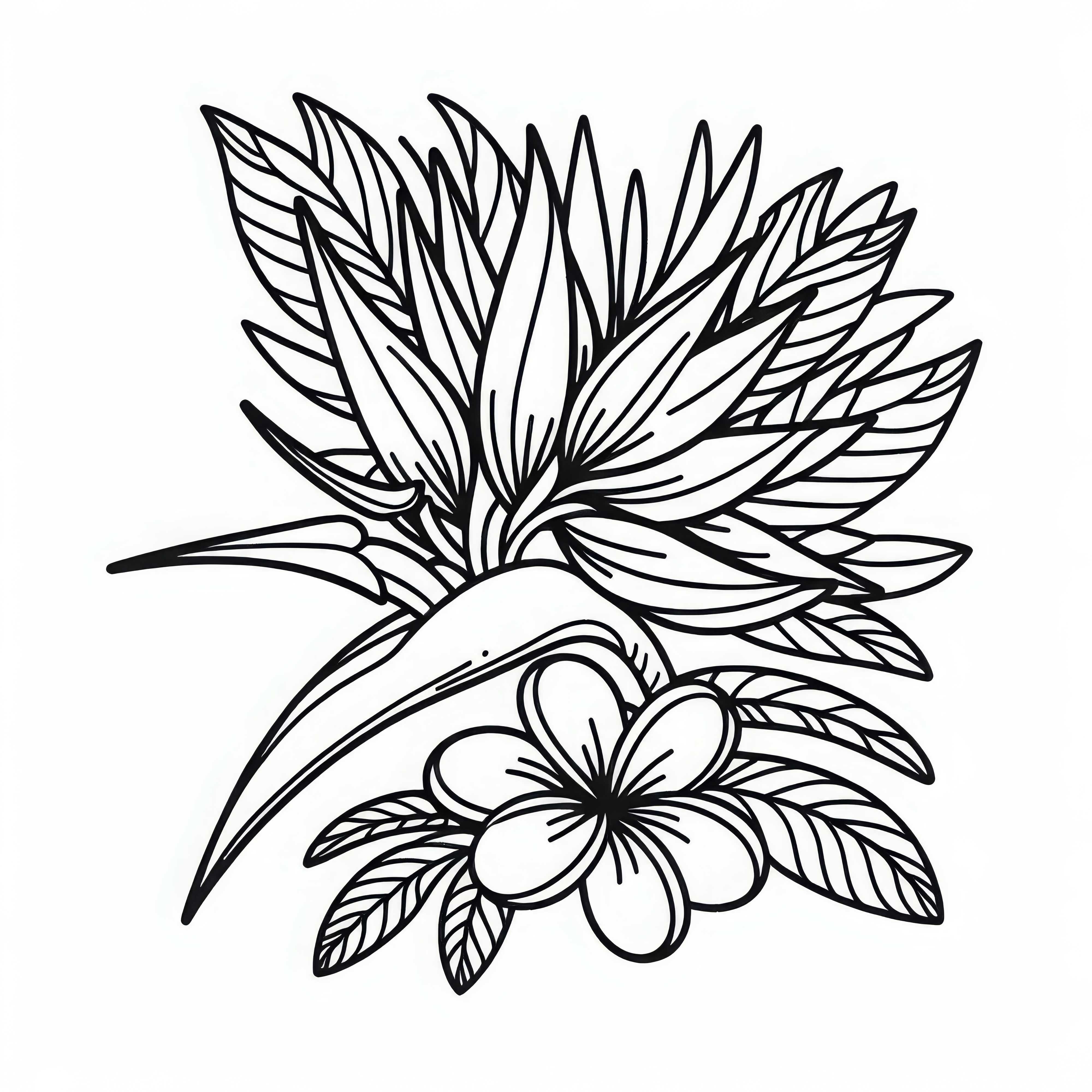 Безплатен шаблон за оцветяване на цвете райска птица Безплатен шаблон за оцветяване на цвете райска птица