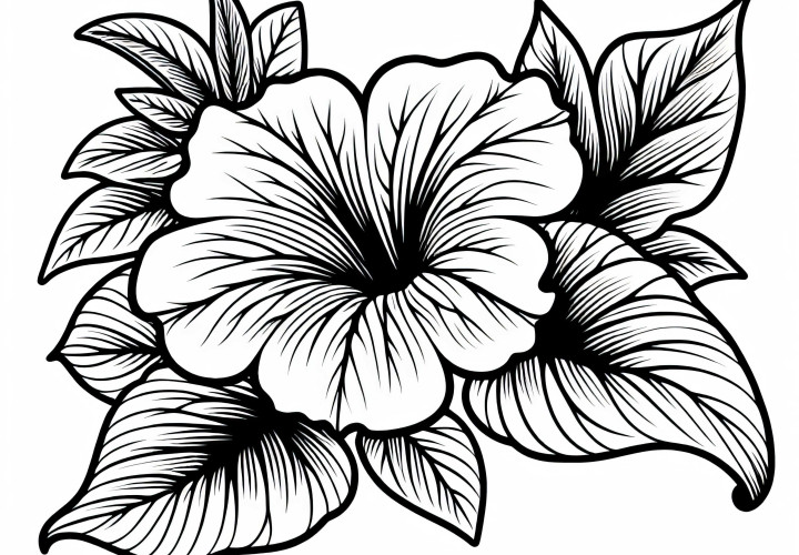 Plantilla para colorear de la flor petunia gratis